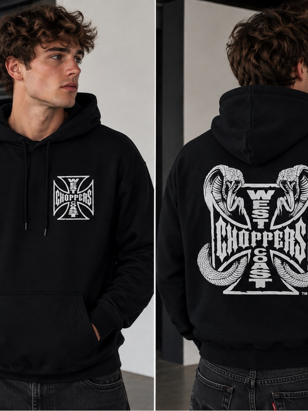 West Coast Choppers Black Graphic Pullover Hoodie